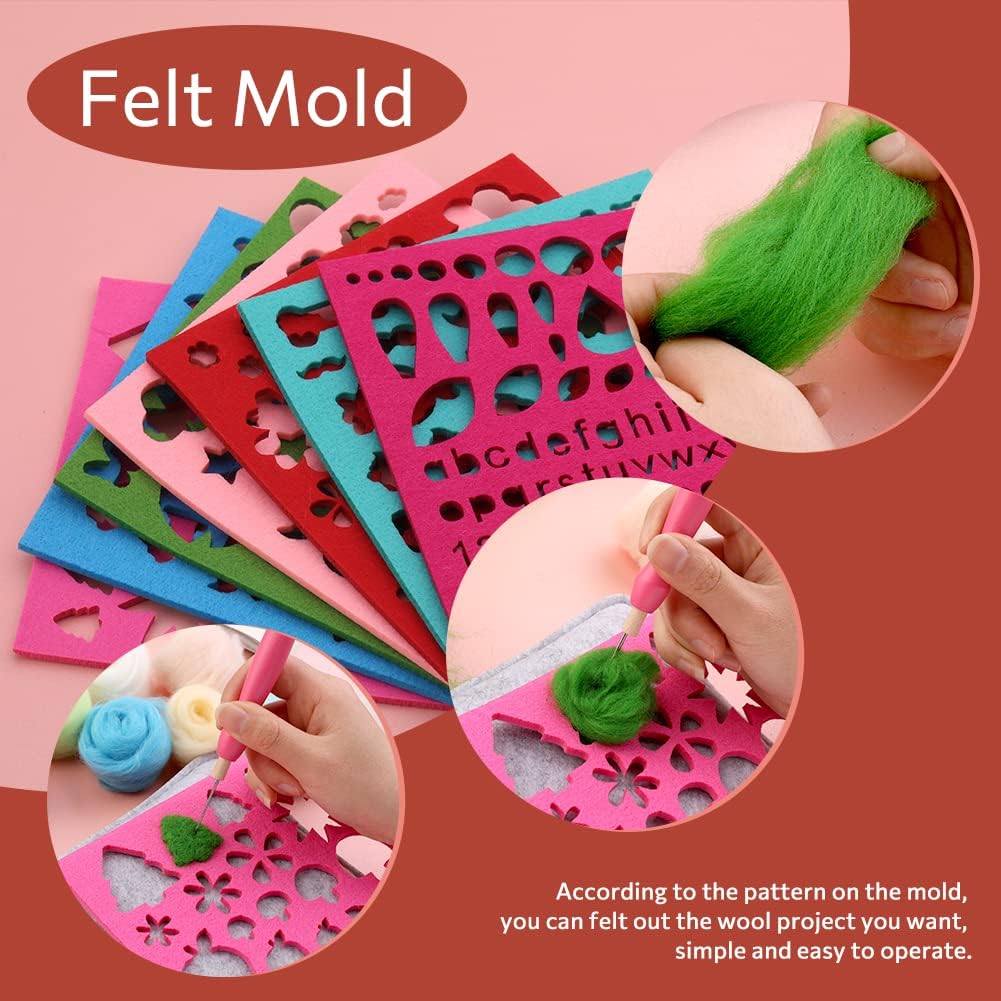 ZXIIXZ 50 Colors Needle Felting Kit, 185 Pcs Felt Kits for Beginners Adult
