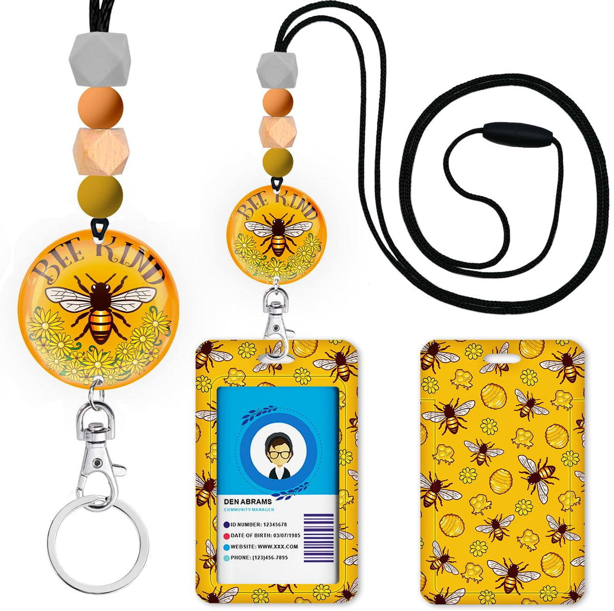 Teacher Lanyards for ID Badges, Breakaway Handmade, Be Kind Heart