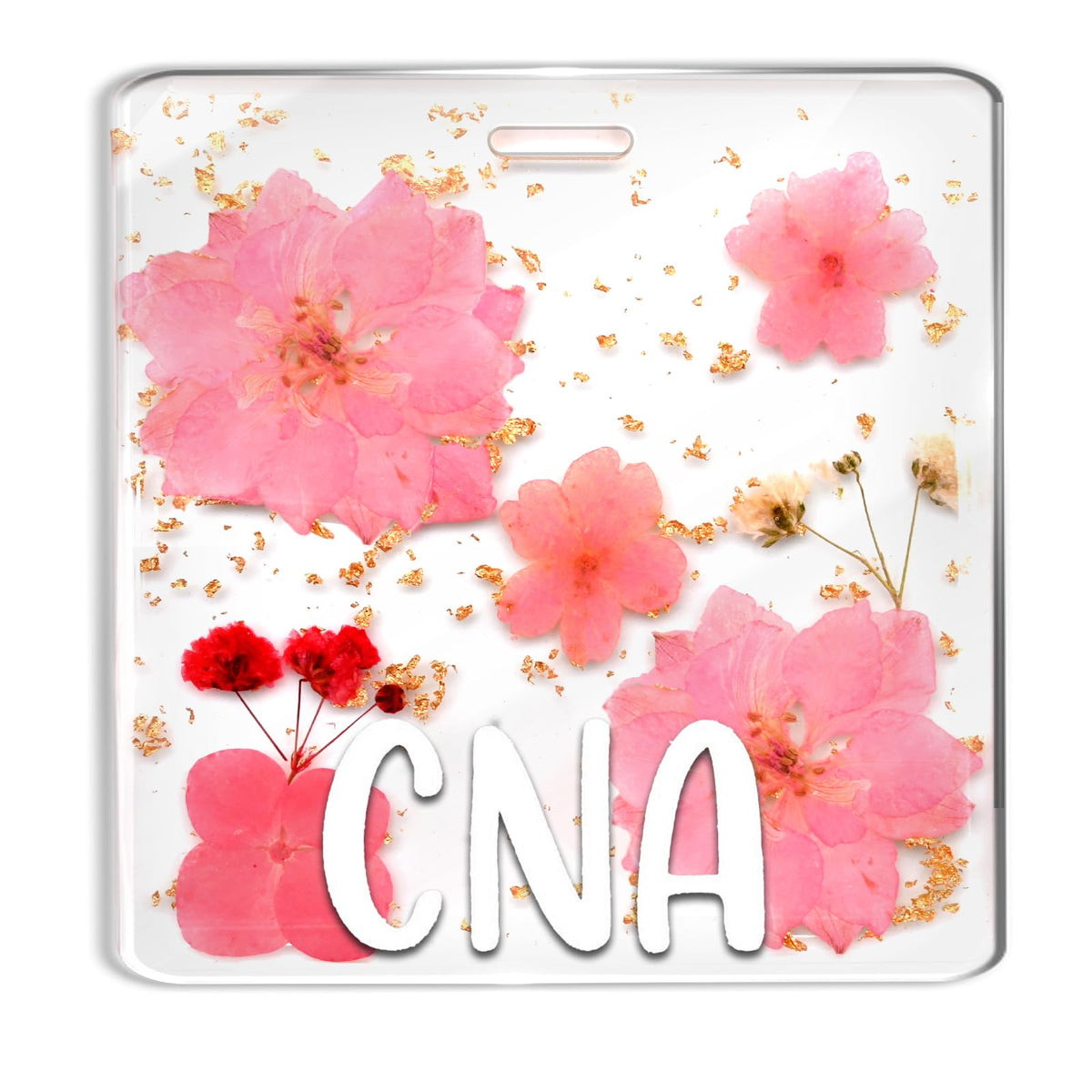 Custom Nurse Badge Personalized Name Pin, Red & Pink, Rn BSN