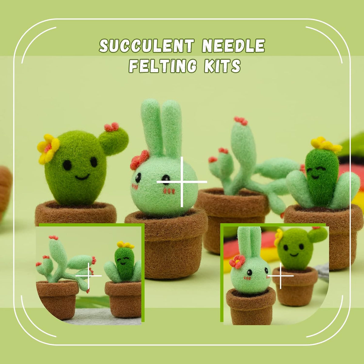 LOKUNN Needle Felting Kit, Cactus Needle Felting Starter Kit