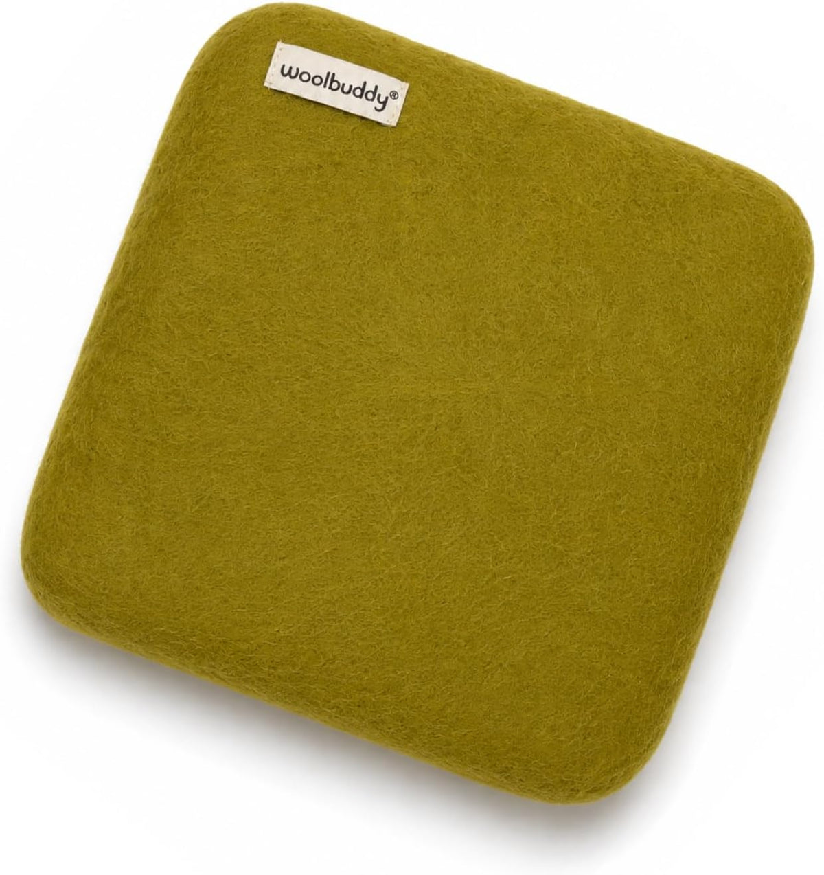 Woolbuddy Needle Felting Mat 10 x 10 x 1.5 Inch (Olive), Pure Wool Felt Pad