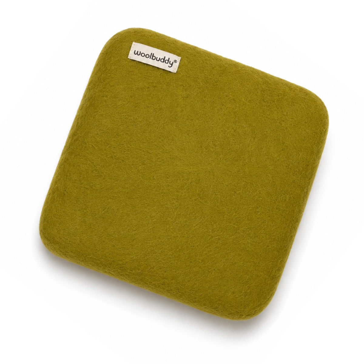 Woolbuddy Needle Felting Mat 10 x 10 x 1.5 Inch (Olive), Pure Wool Felt Pad