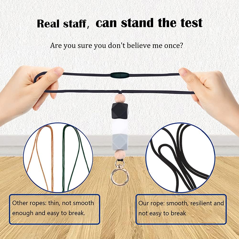 Teacher Lanyards for ID Badges and Keys, Cute Silicone Beaded Lanyard