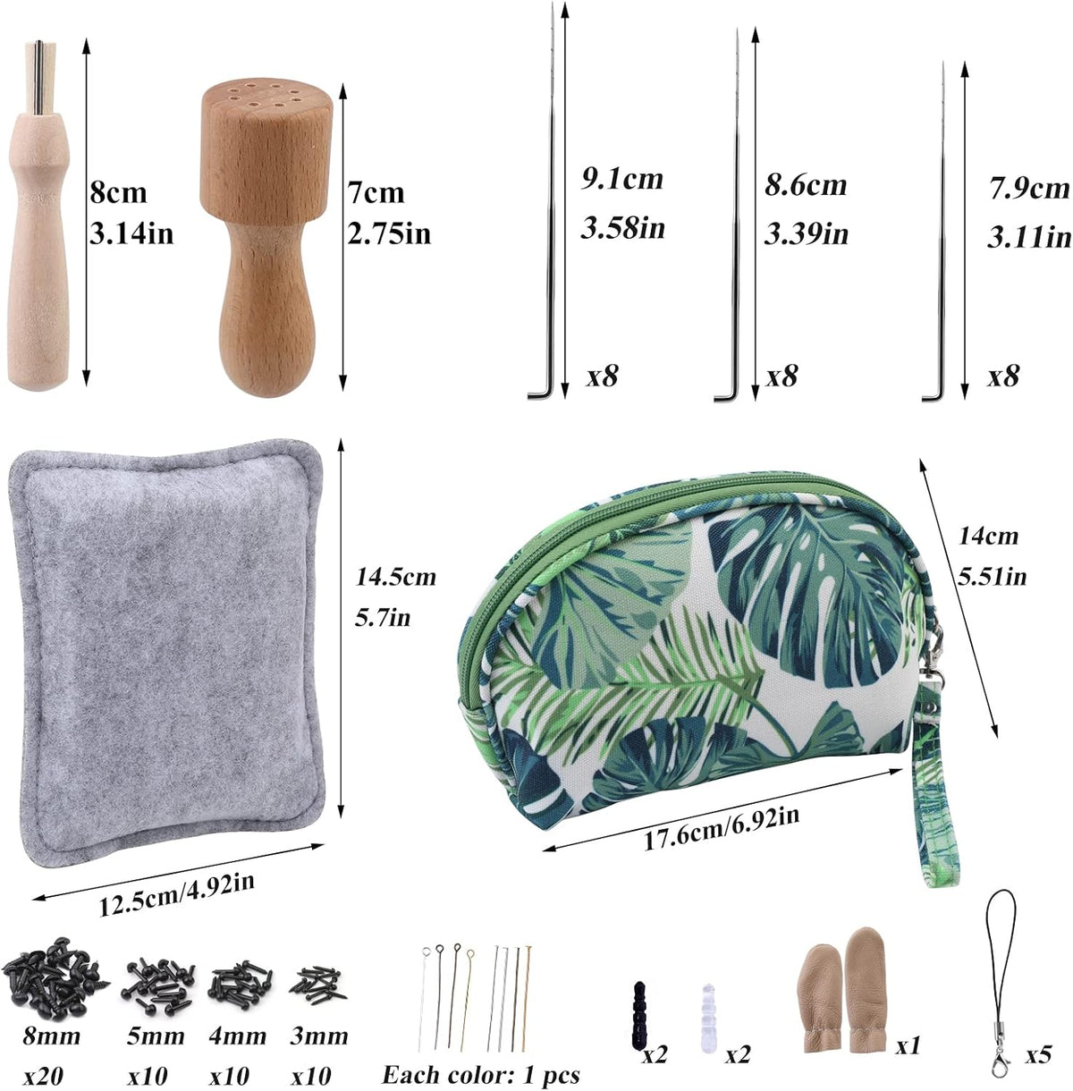 IMZAY Needle Felting Kit 18 Colors Wool Felting Kit Wool Roving Set