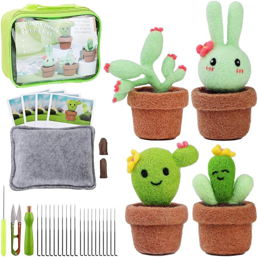 LOKUNN Needle Felting Kit, Cactus Needle Felting Starter Kit