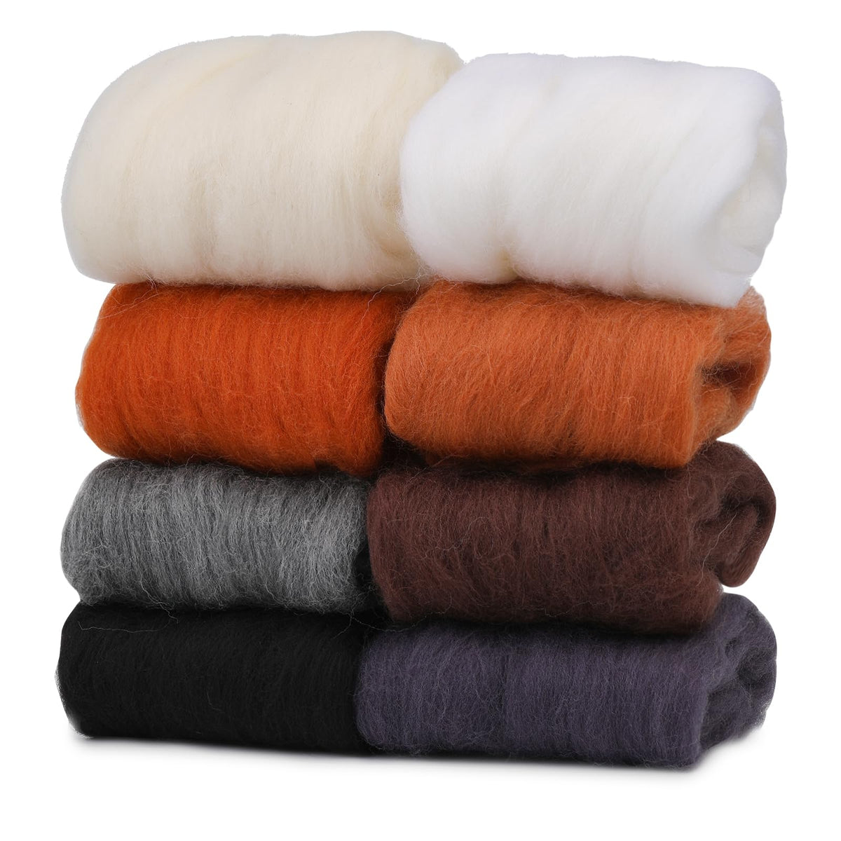 Wonvoc Needle Felting Wool 2.82oz /80g, 8 Colors Wool Roving (Summer)