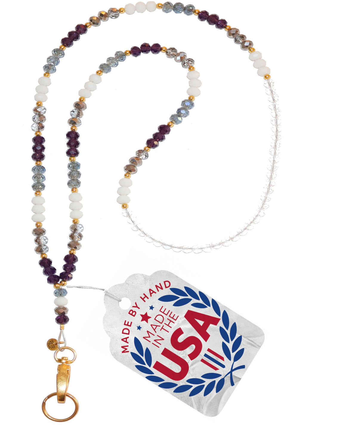 Hidden Hollow Beads SUPER Slim Hand Beaded in USA Women's Lanyard Strong Breakaway Teacher ID Badge Card Holder Keys Nurse