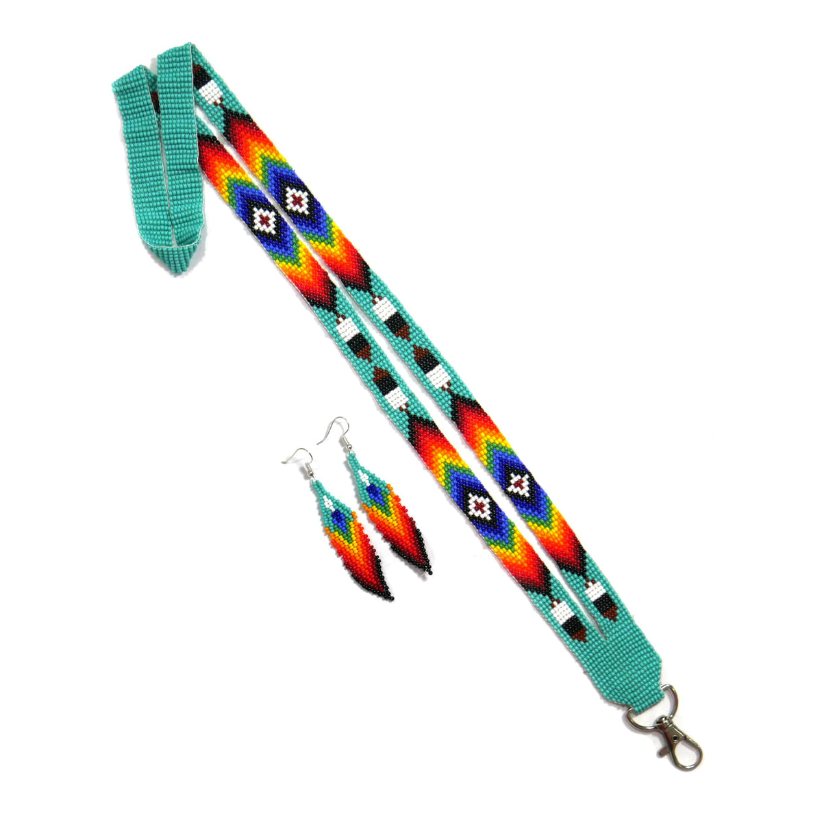Handmade Native American style beaded badge ID card holder