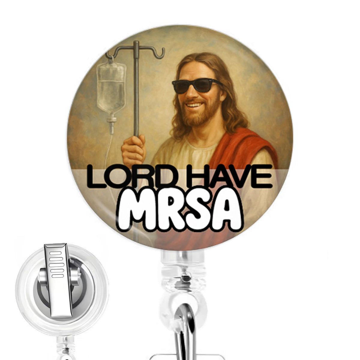 Bruh Doll Nurse Badge Reel - Handcrafted Retractable Badge Clip for Exhausted, Tired, Nursing Students and Medical Staff