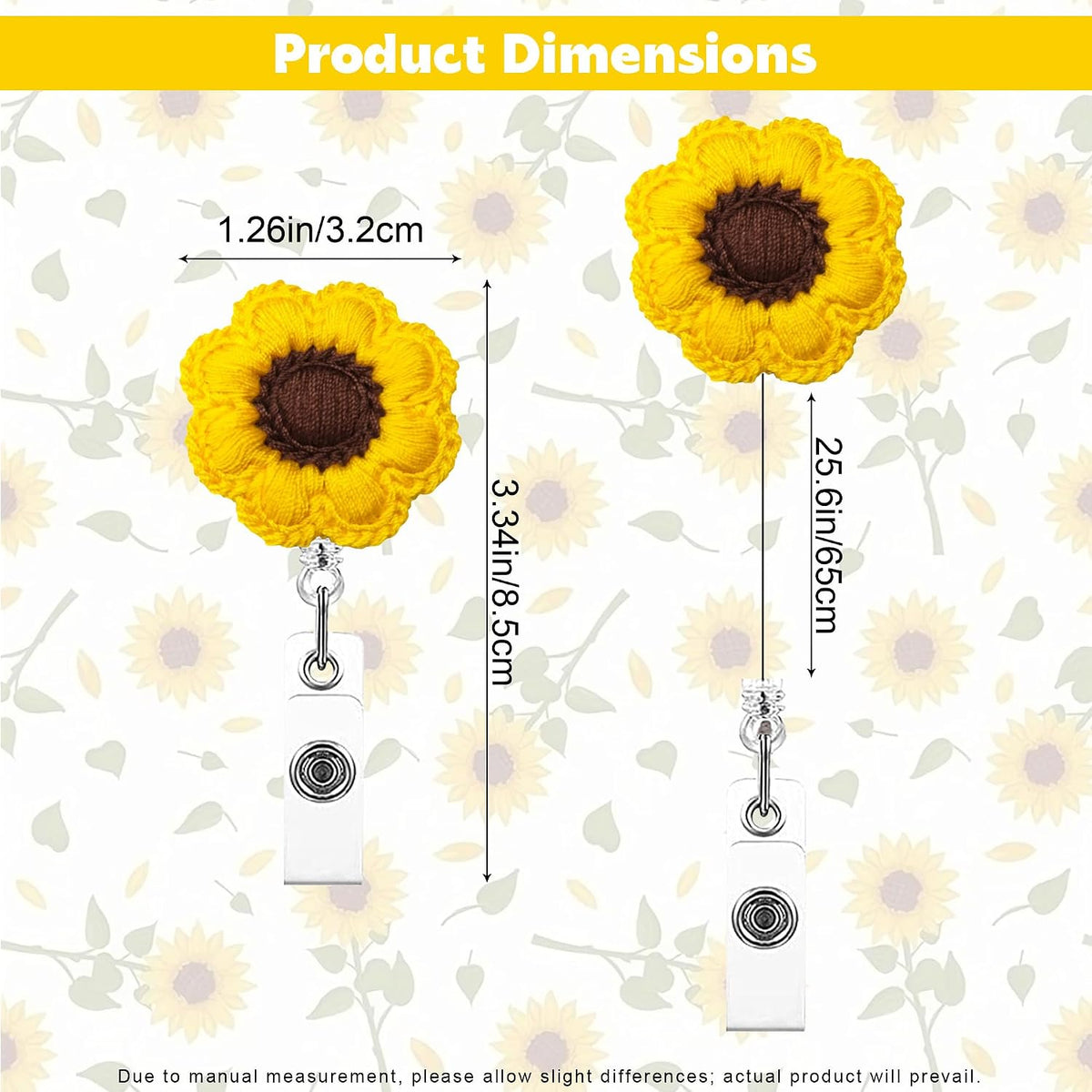 Flower Badge Reel Cute Sunflower Badge Reels Retractable