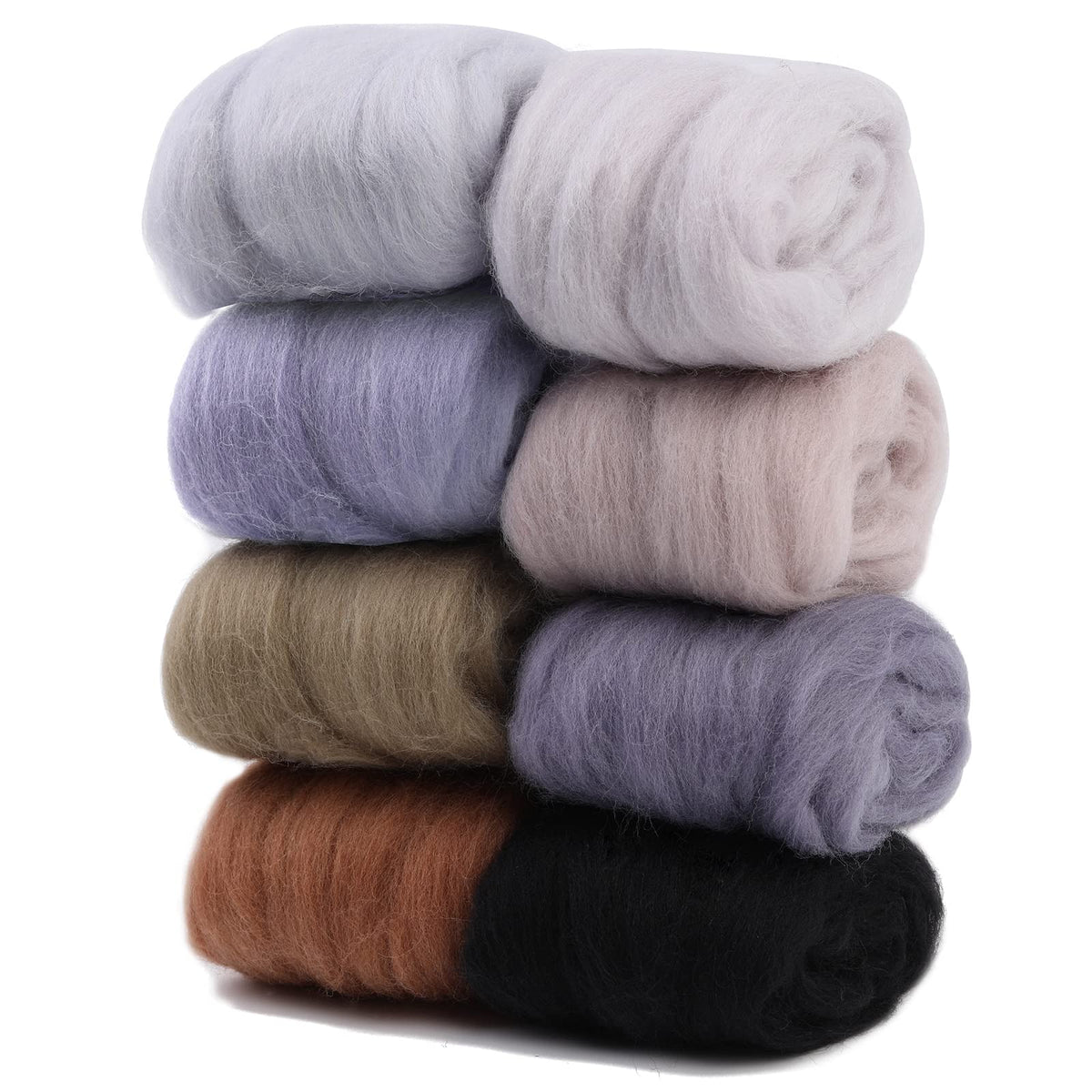Wonvoc Needle Felting Wool 2.82oz /80g, 8 Colors Wool Roving (Summer)