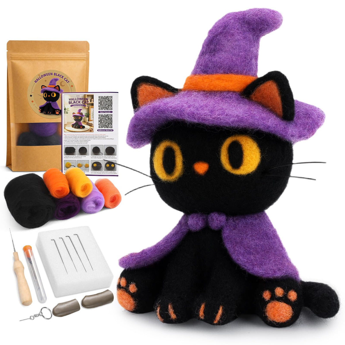 OEHPICC Needle Felting Kit for Beginners, Patterned Fox Felting Kit