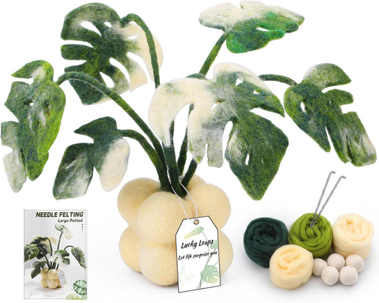 OEHPICC Needle Felting Kit for Beginners, Monstera Potted Plant Felt Kit