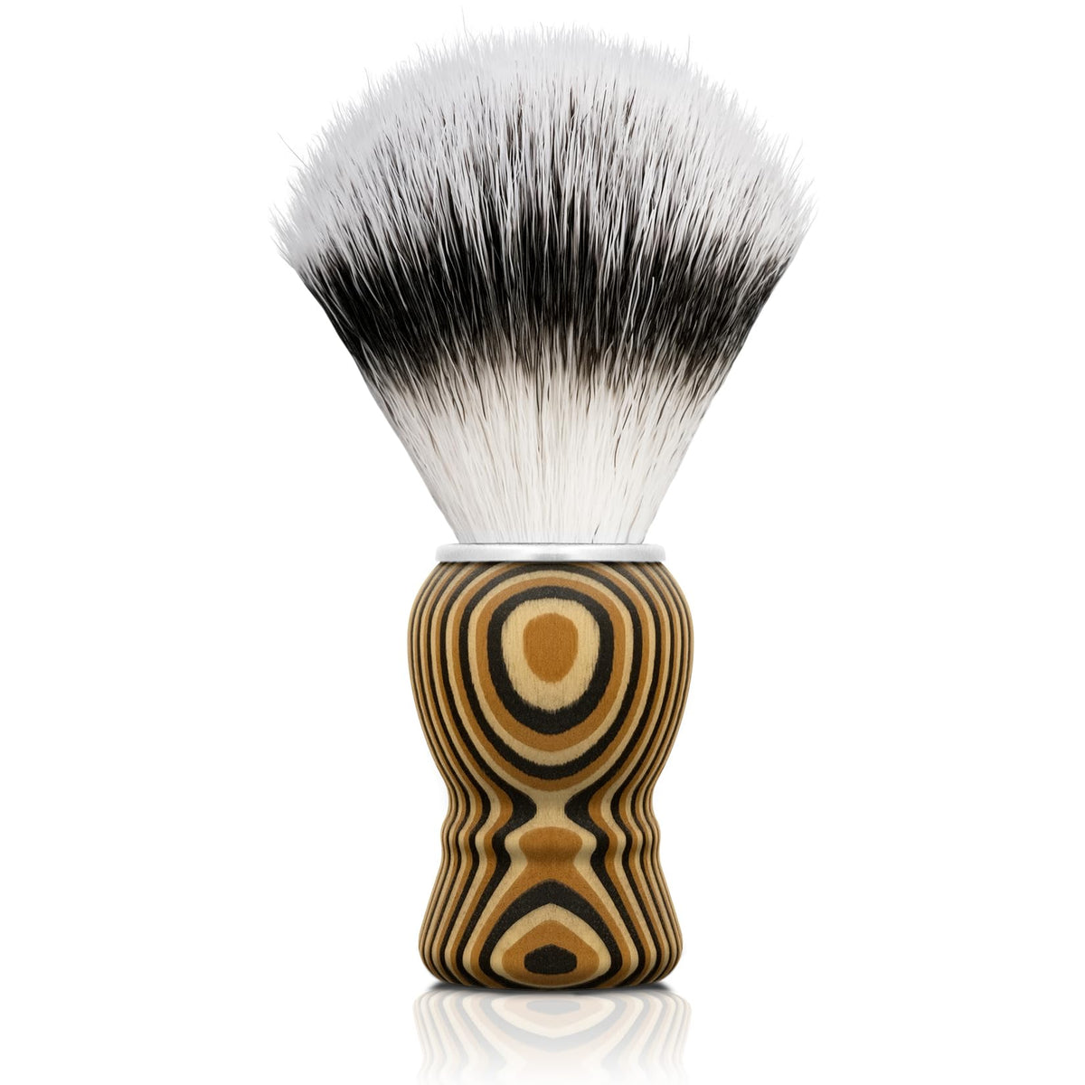 KIKC Hand Crafted Pure Badger Shaving Brush for Wet Shave, Soft Bristle, Art Annual Ring Wood Handle, Best Gift for Bearded Man