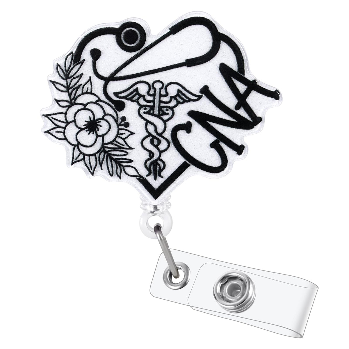 Funny Turtle Nurse Badge Reel, Cute Retractable Work Badge Holder