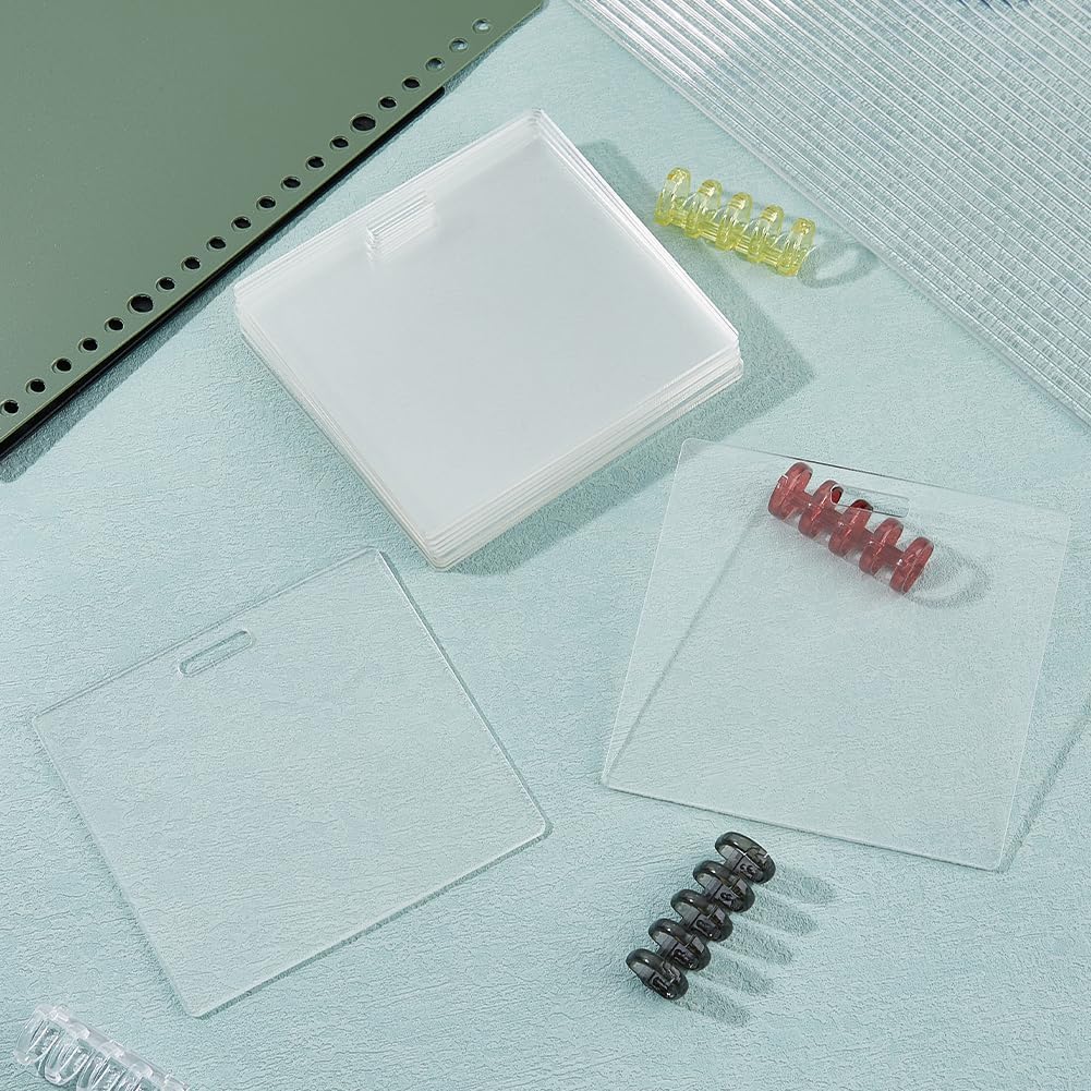 SUPERFINDINGS 12Pcs Acrylic Badge Blanks Clear ID Card Holders Decorations Acrylic Badges Buddy Buddy Blanks for Teacher Nurse Office 4x3.7inch