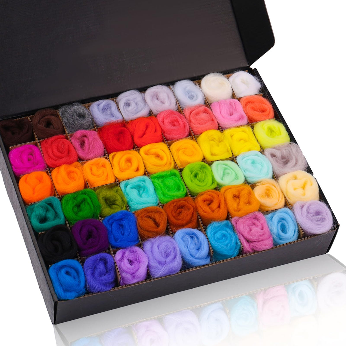 Wonvoc Needle Felting Wool 2.82oz /80g, 8 Colors Wool Roving (Summer)