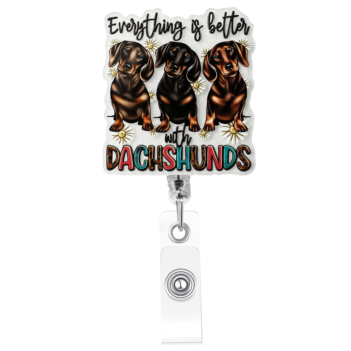 Funny Colorful Cat Nurse Badge Reel, Cute Retractable Work Badge Holder