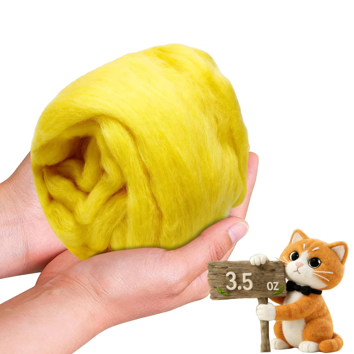 Wool Roving-3.5oz Needle Felting Wool, Soft Multi-Color Wool Fiber, Perfect Felting Wool Pure Wool, Chunky Yarn, for DIY Crafts, NeedleFelting Projects,and Artwork (Light Gray)