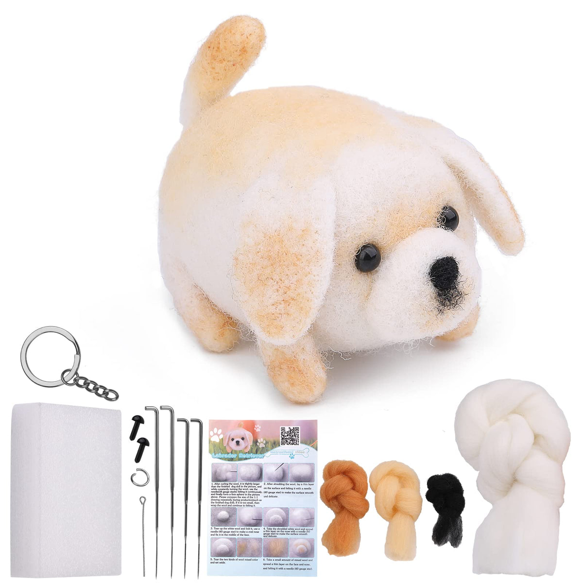QMNNMA Needle Felting Kit, Garfield Needle Felting Set with Instruction