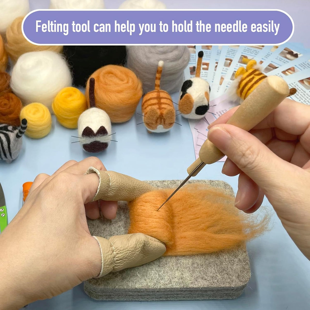 Truslin Needle Felting Kit, 12 Pcs Doll Making Needle Felting Starter Kit
