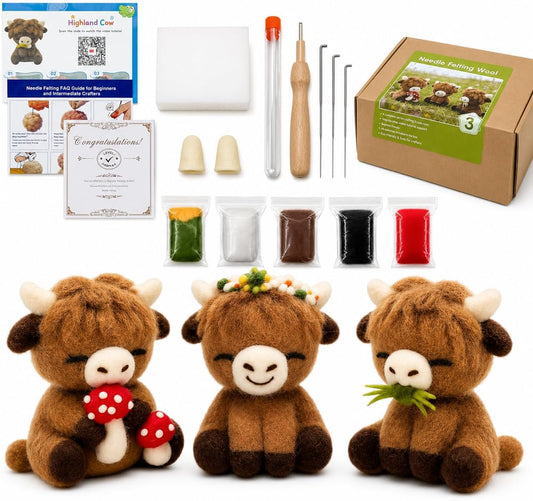 Voduynl Beginner Needle Felting Kit (Cow)