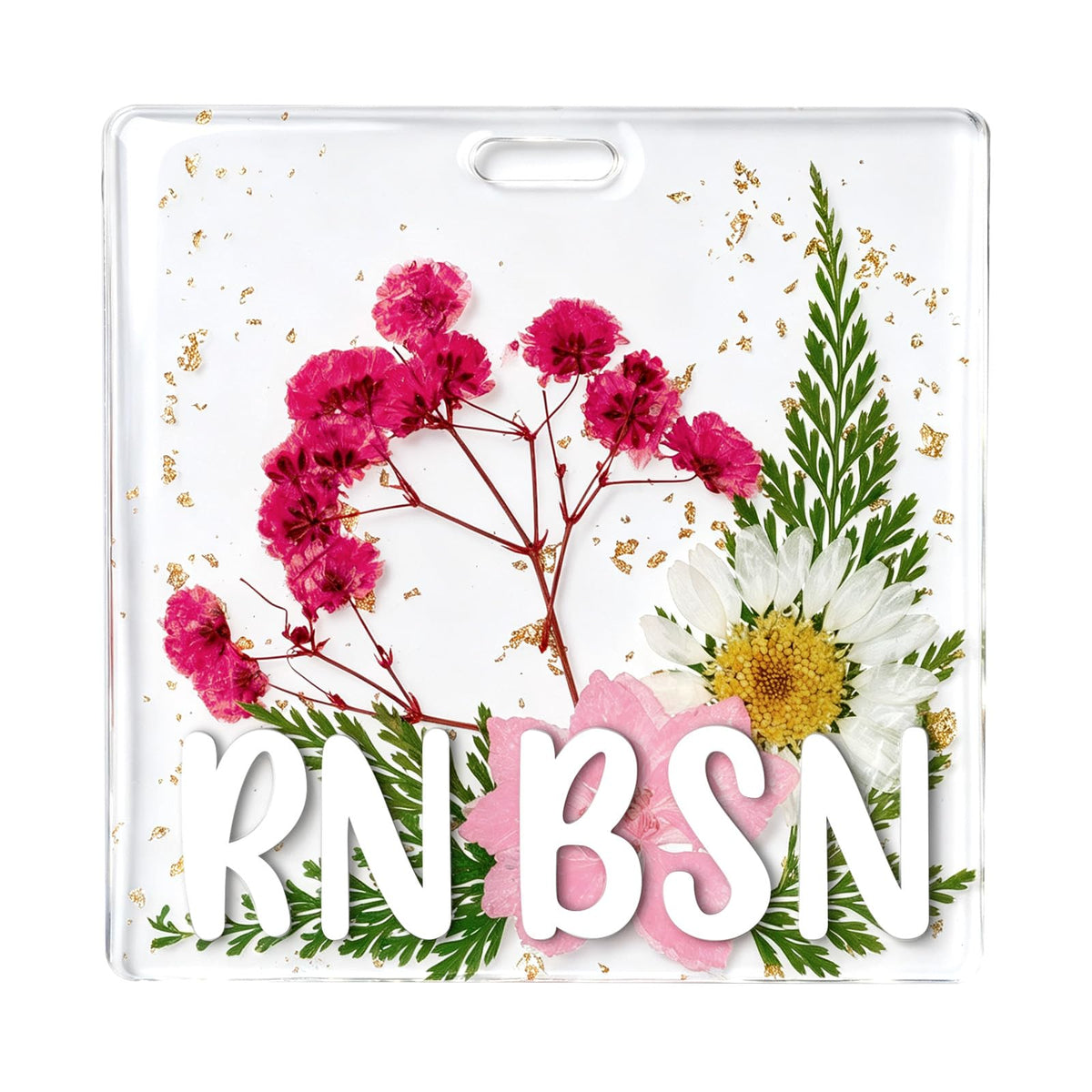 Custom Nurse Badge Personalized Name Pin, Red & Pink, Rn BSN