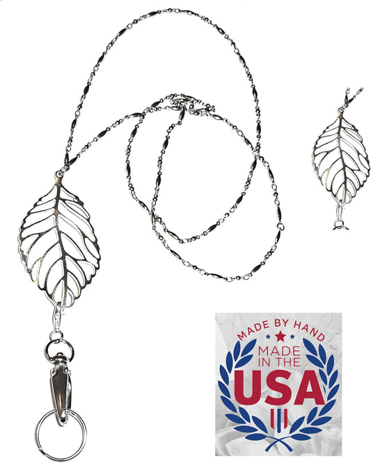 Hidden Hollow Beads Pendant Stainless Steel Strong Hand Made USA Women's 34 "Lanyard, ID Badge Card Holder Teacher Nurse Keys
