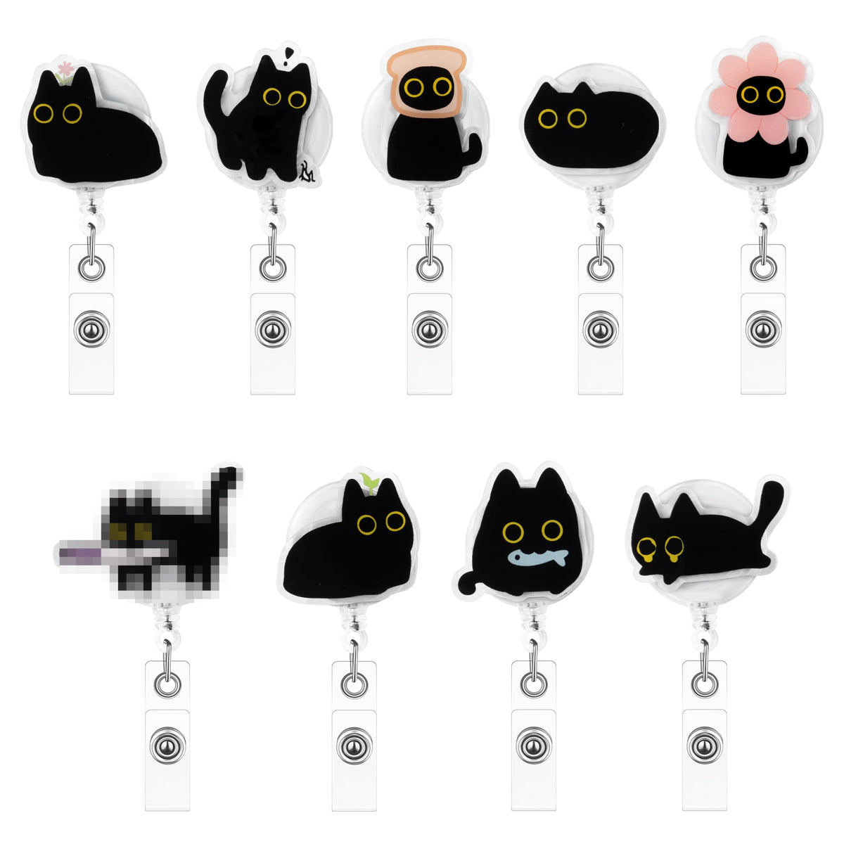 Eartim Cafecito Y Chisme Glitter Badge Reels Cute Coffee Name Tag Holders