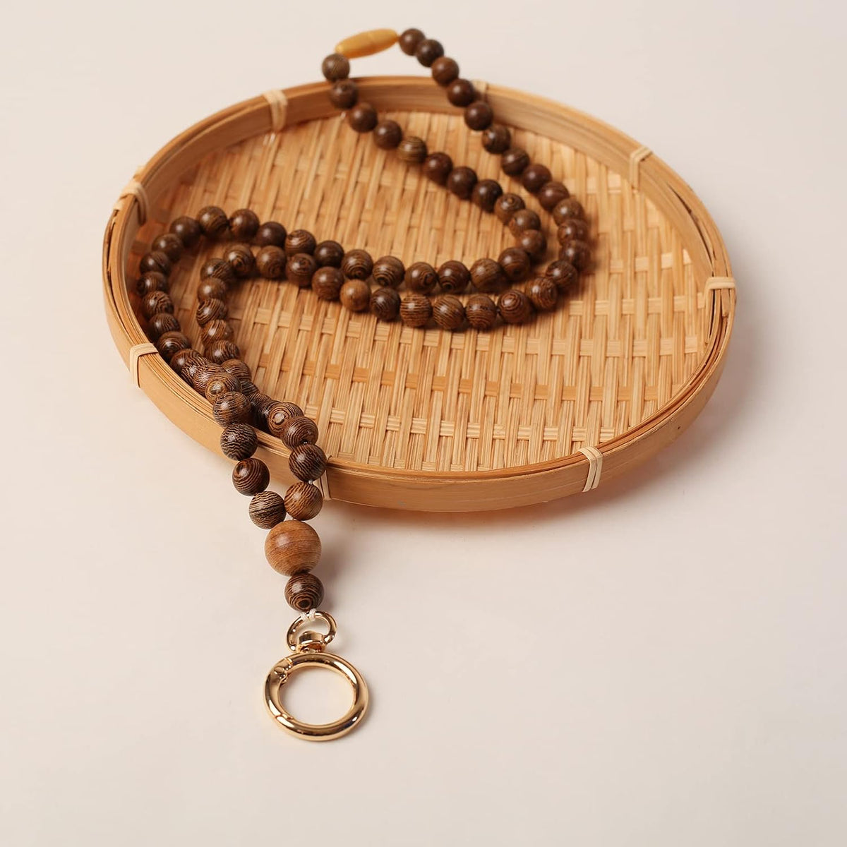 Wood Beaded Lanyards for Id Badges Holder, Teacher Breakaway Lanyard Boho Keychain Id Lanyard for Women
