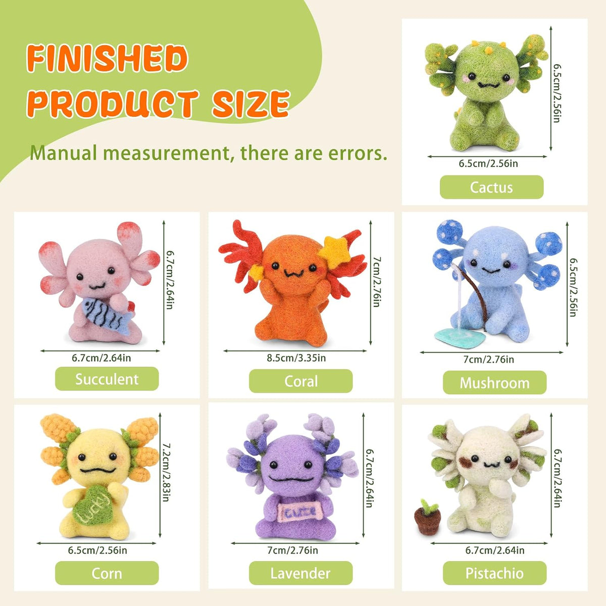 Yizzvb 7 Pcs Needle Felting Kit Felting Kits Wool Felt Animal Kit