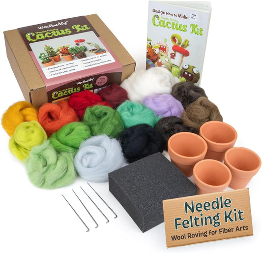 Woolbuddy Needle Felting Kit Starter Set (Cactus & Succulent) for Adults