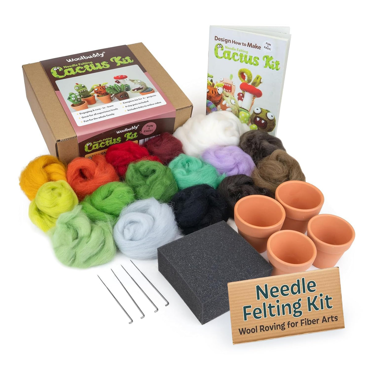 Woolbuddy Needle Felting Kit Starter Set (Cactus & Succulent) for Adults
