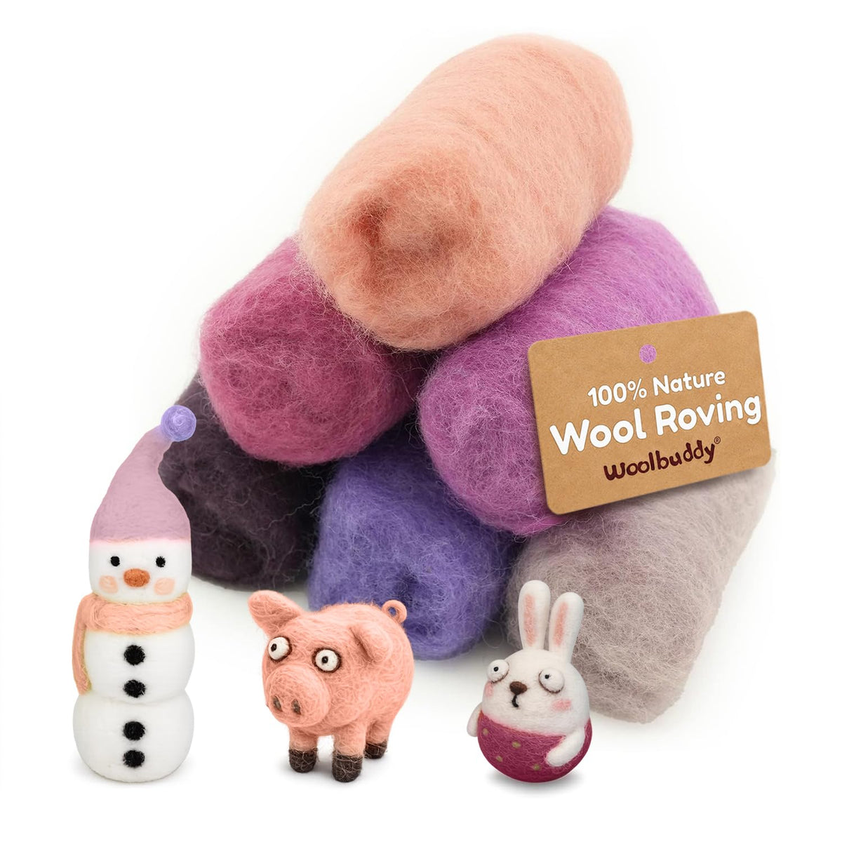 Woolbuddy Needle Felting Kit 40 Colors Wool Roving for Adults & Beginner