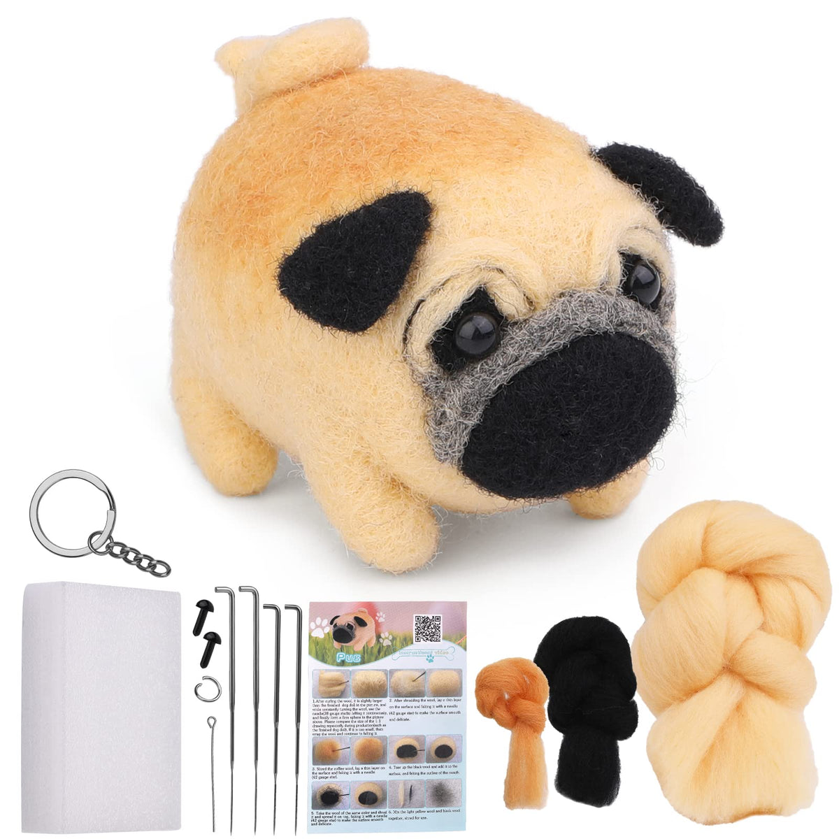 QMNNMA Needle Felting Kit, Garfield Needle Felting Set with Instruction