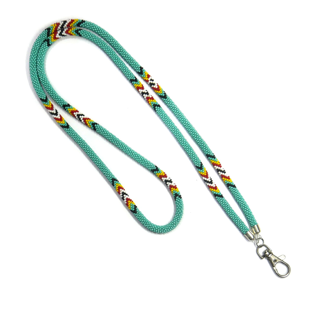 Handmade Native American style beaded badge ID card holder
