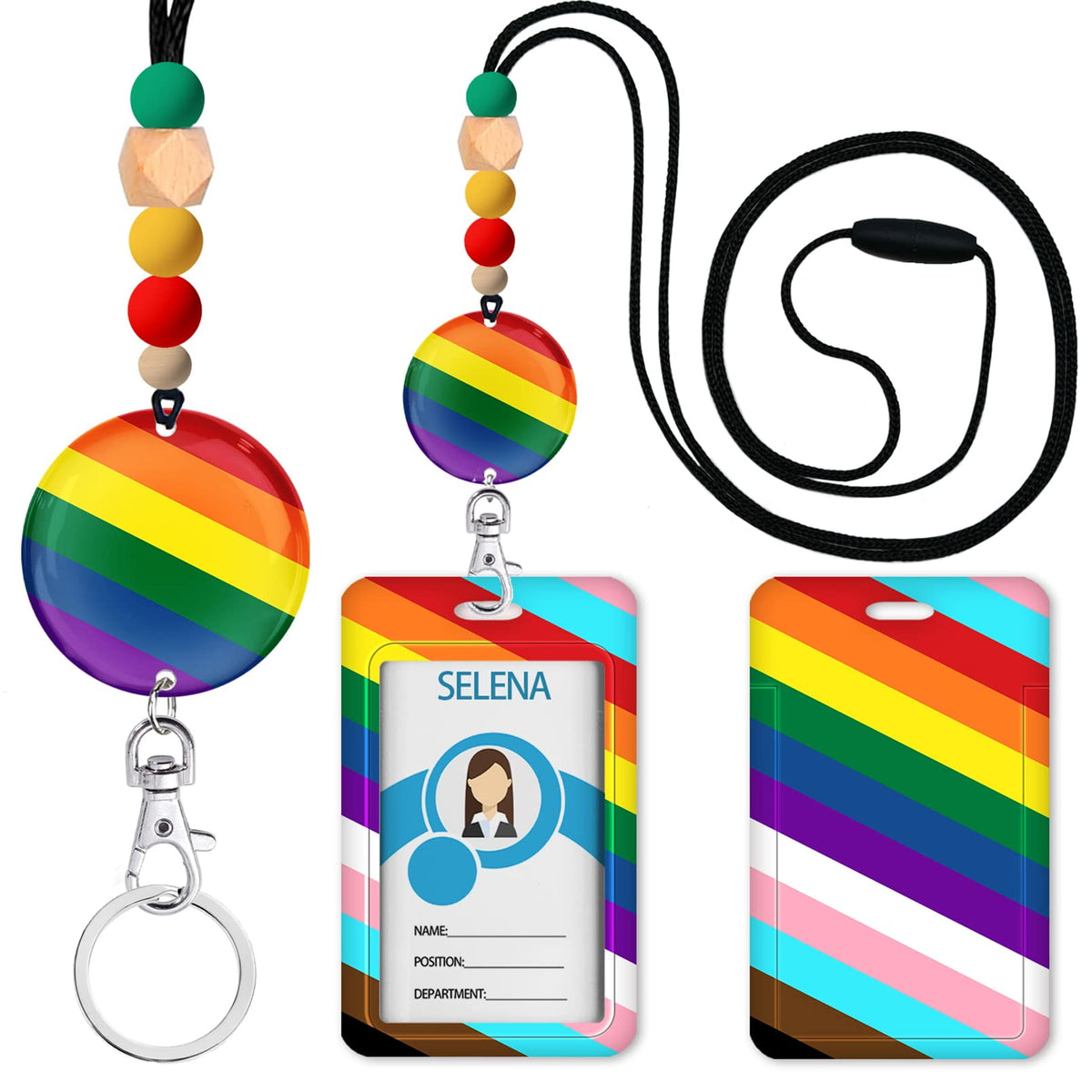 Teacher Lanyards for ID Badges, Breakaway Handmade, Be Kind Heart