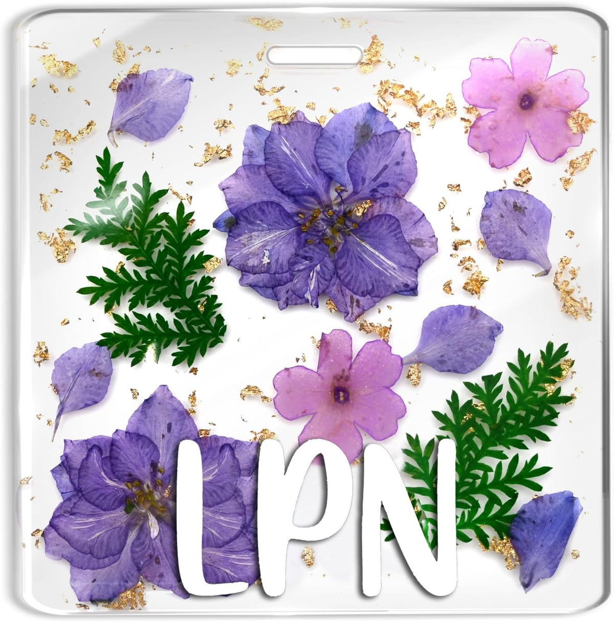 Custom Nurse Badge Personalized Name Pin, Purple, LPN