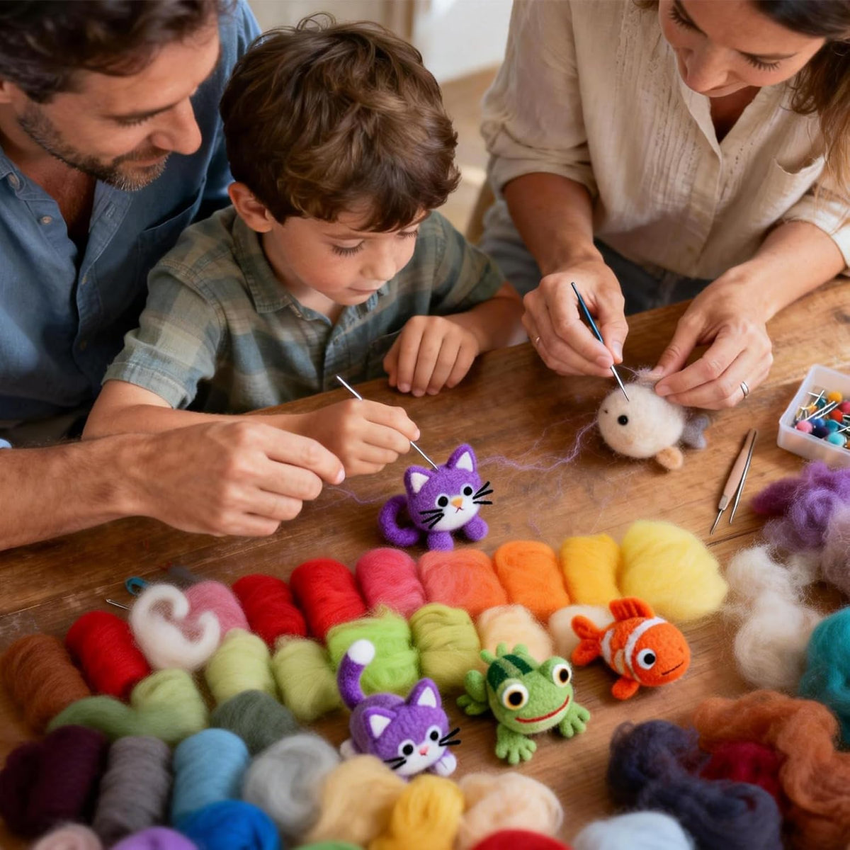 NEBURORA 32 Color Needle Felting Wool Set 3g Per Color for DIY Crafts