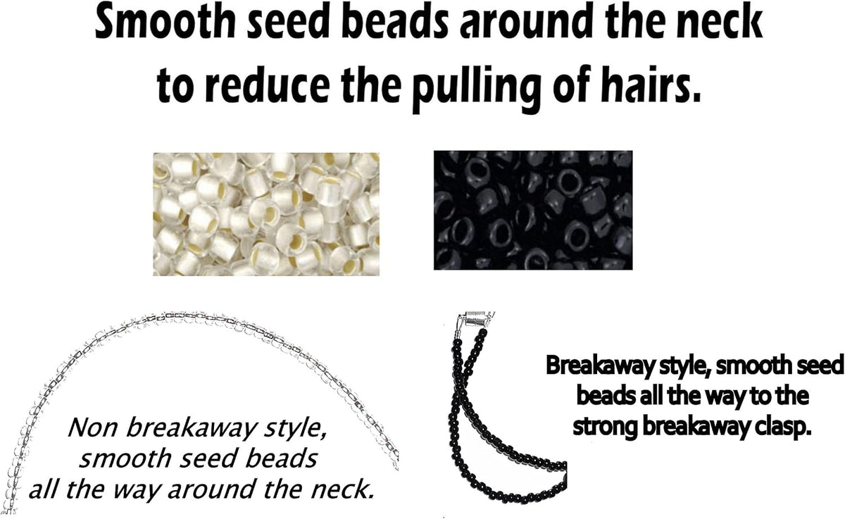 Hidden Hollow Beads Slim Style Women's Fashion Beaded Lanyard, 34" Jewelry Lanyard for ID Badge Holder and Keys