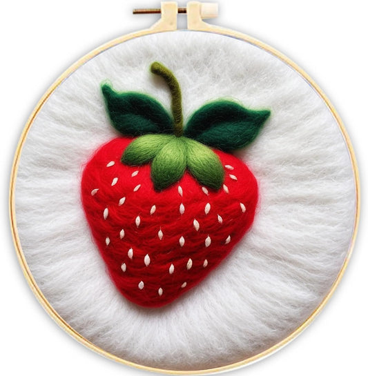 CaptainCrafts Needle Felting Kit for Adults Strawberries Pattern Home Decor
