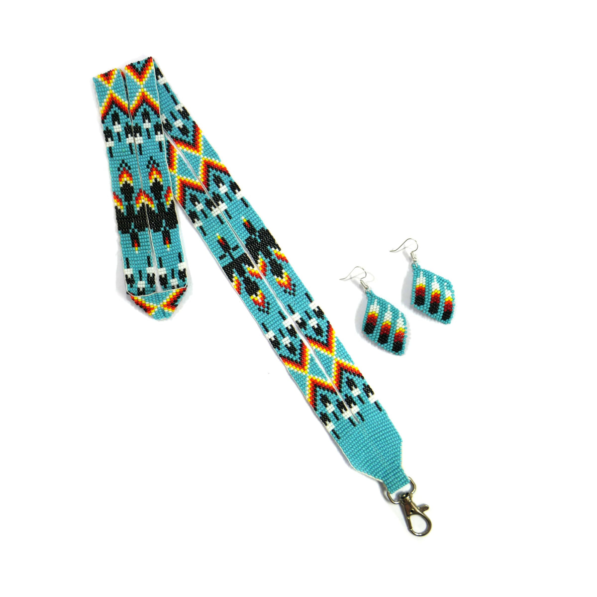 Handmade Native American style beaded badge ID card holder