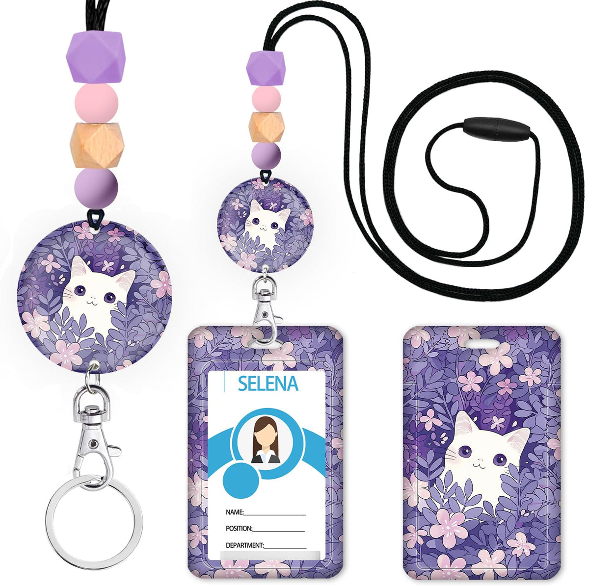 Teacher Lanyards for ID Badges, Breakaway Handmade, Be Kind Heart
