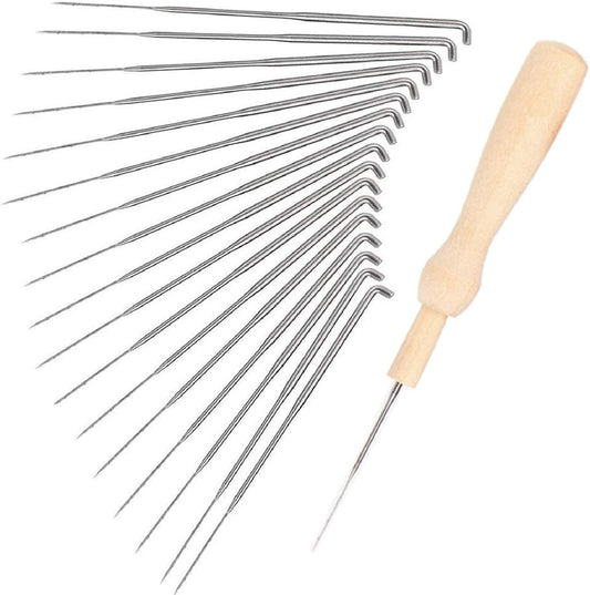 Phinus 30 Pcs Needle Felting Kit, Wool Felting Needles, 3 Sizes: 3.58/3.39/3.07 inch, Grey, Sharp Point, Iron Material