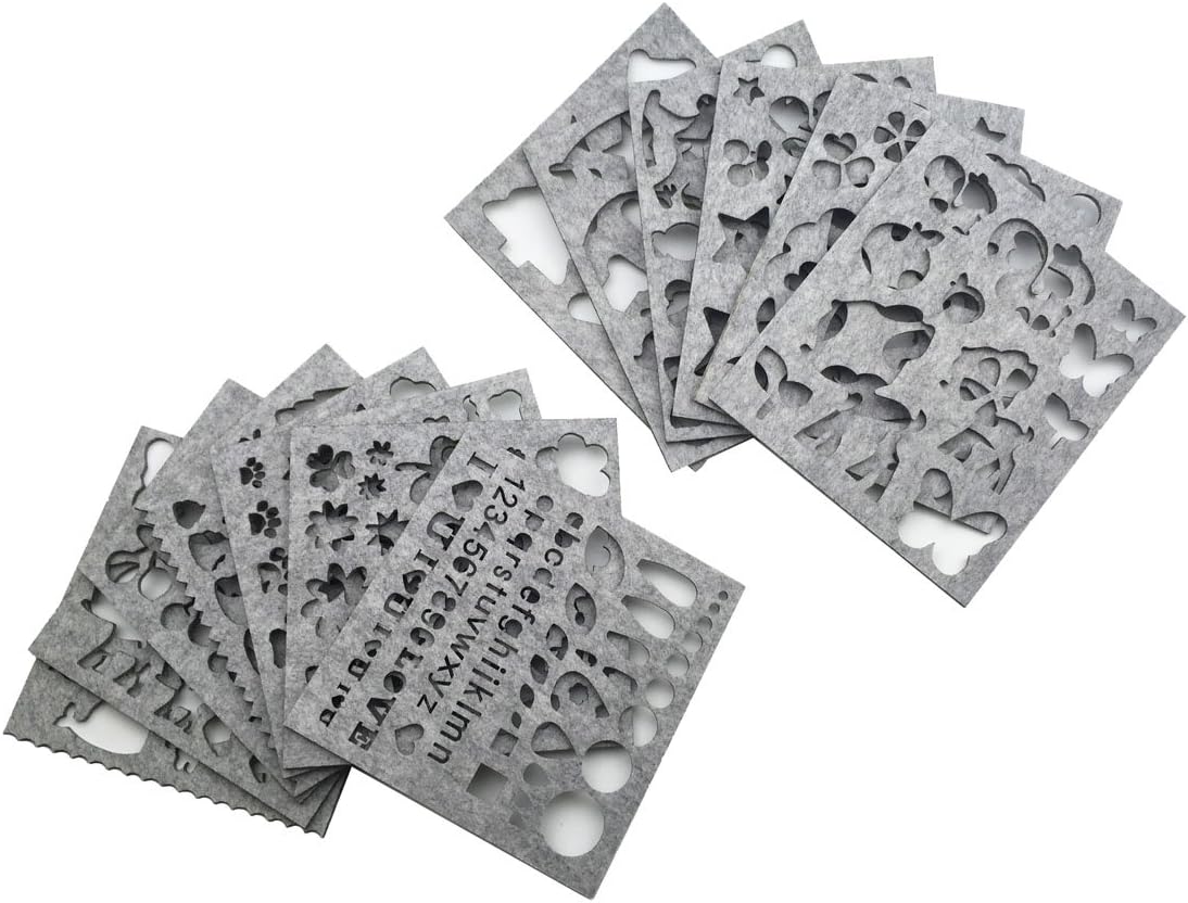 13Pack Floral/Animal Felt Molds, Needle Felting Stencils for Crafts