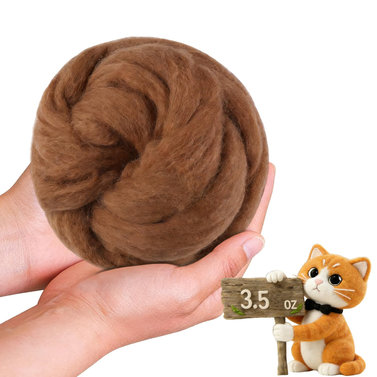 Wool Roving-3.5oz Needle Felting Wool, Soft Multi-Color Wool Fiber, Perfect Felting Wool Pure Wool, Chunky Yarn, for DIY Crafts, NeedleFelting Projects,and Artwork (Light Gray)