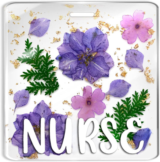 Custom Nurse Badge Personalized Name Pin, Purple, Nurse