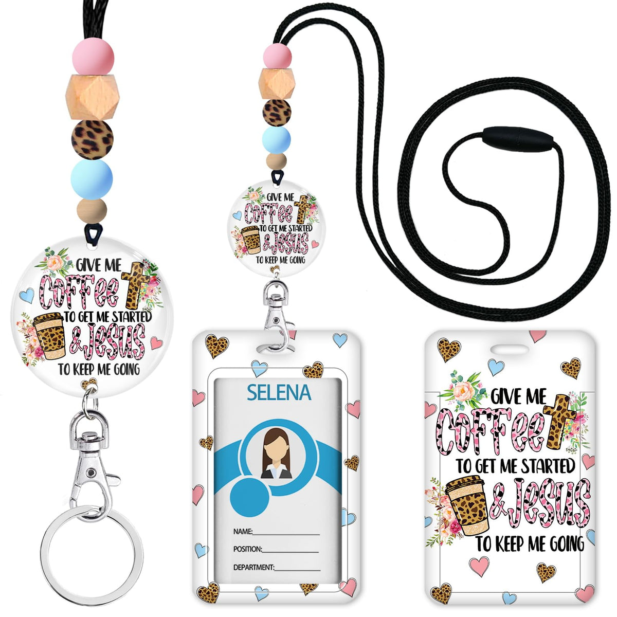 Teacher Lanyards for ID Badges, Breakaway Handmade, Be Kind Heart