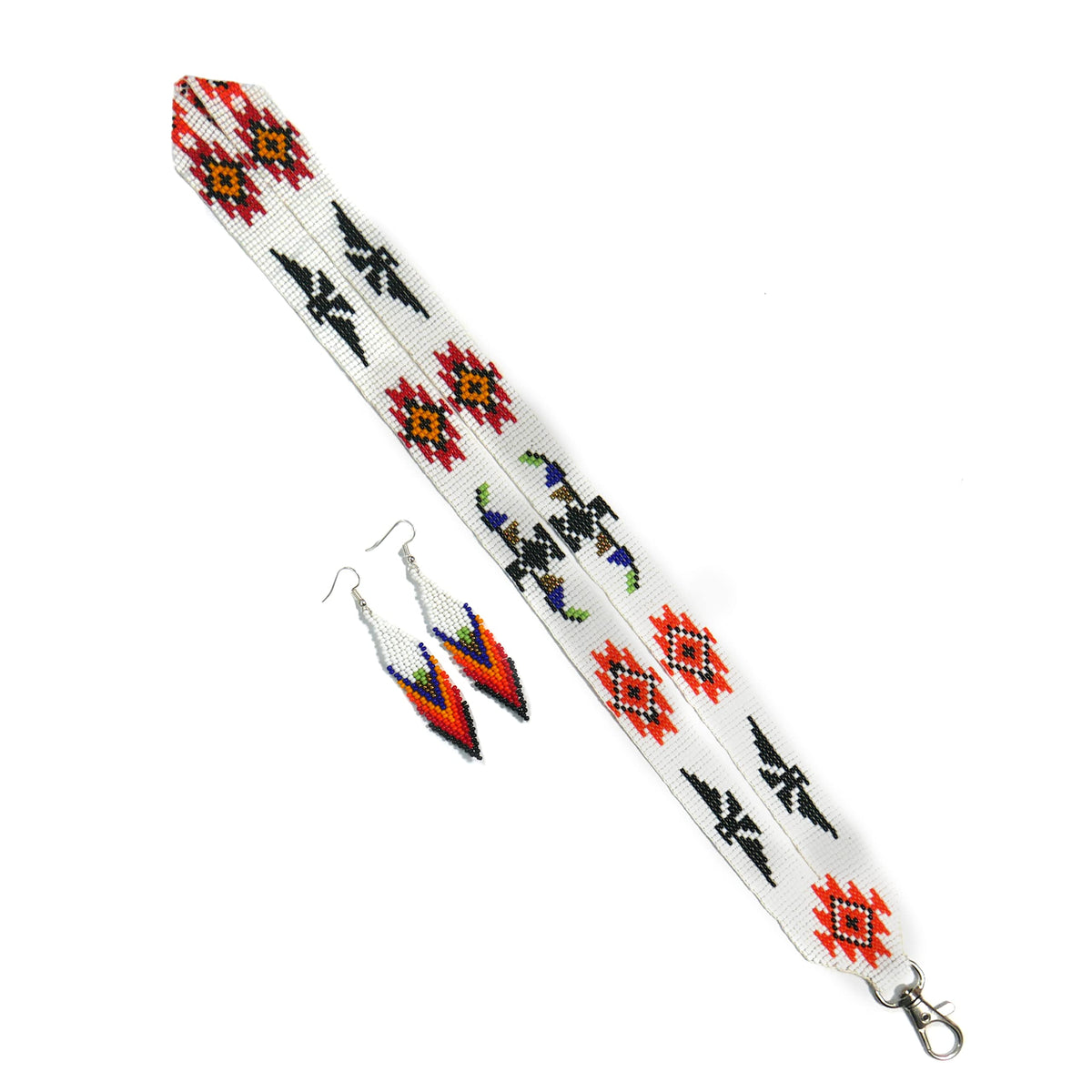 Handmade Native American style beaded badge ID card holder