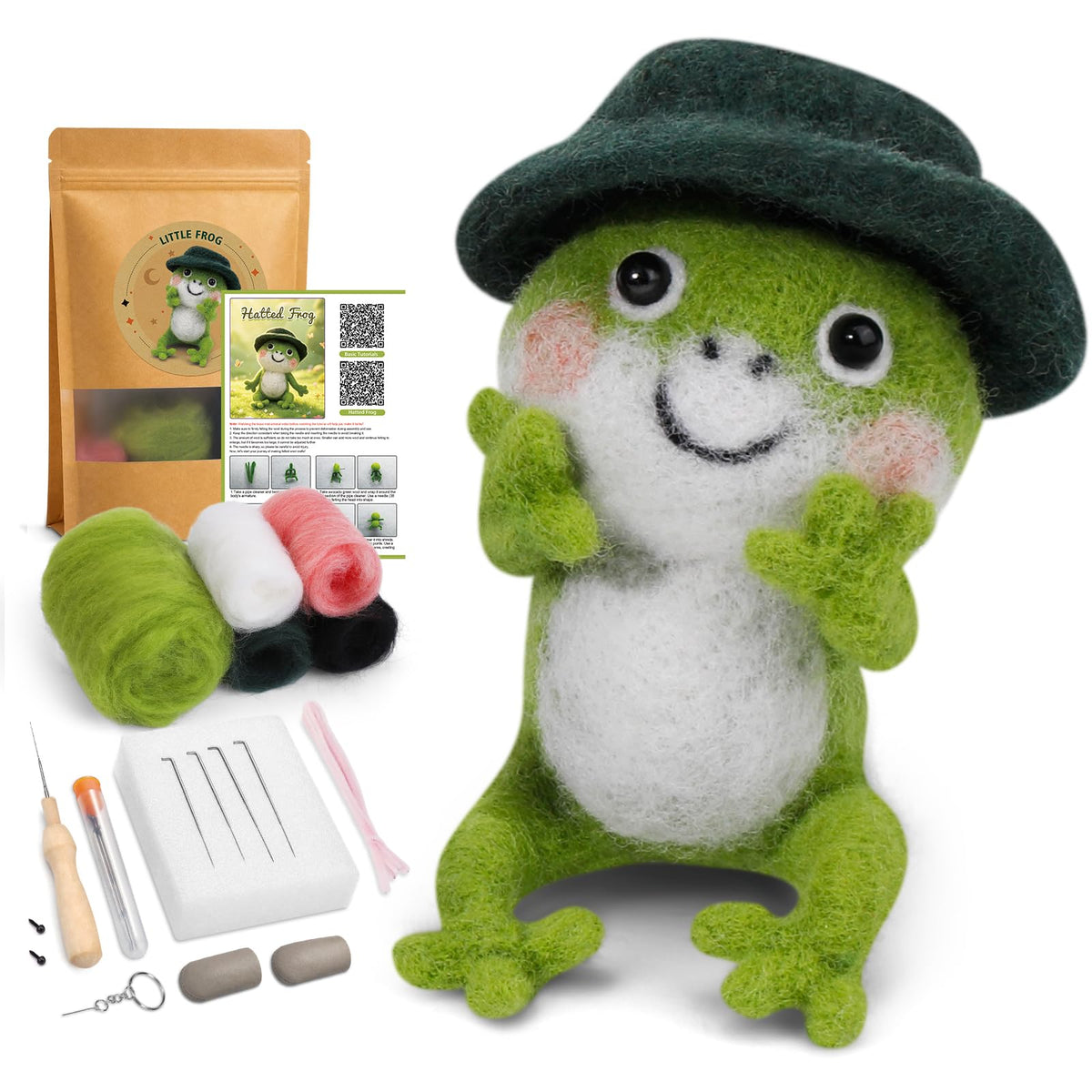 OEHPICC Needle Felting Kit for Beginners, Patterned Fox Felting Kit